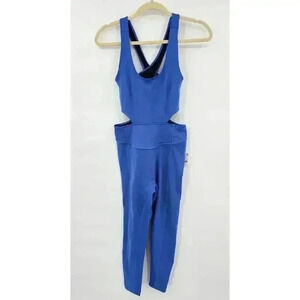 Free People Movement Women's Size S Back It Up One Piece Swim Club Pool Blue